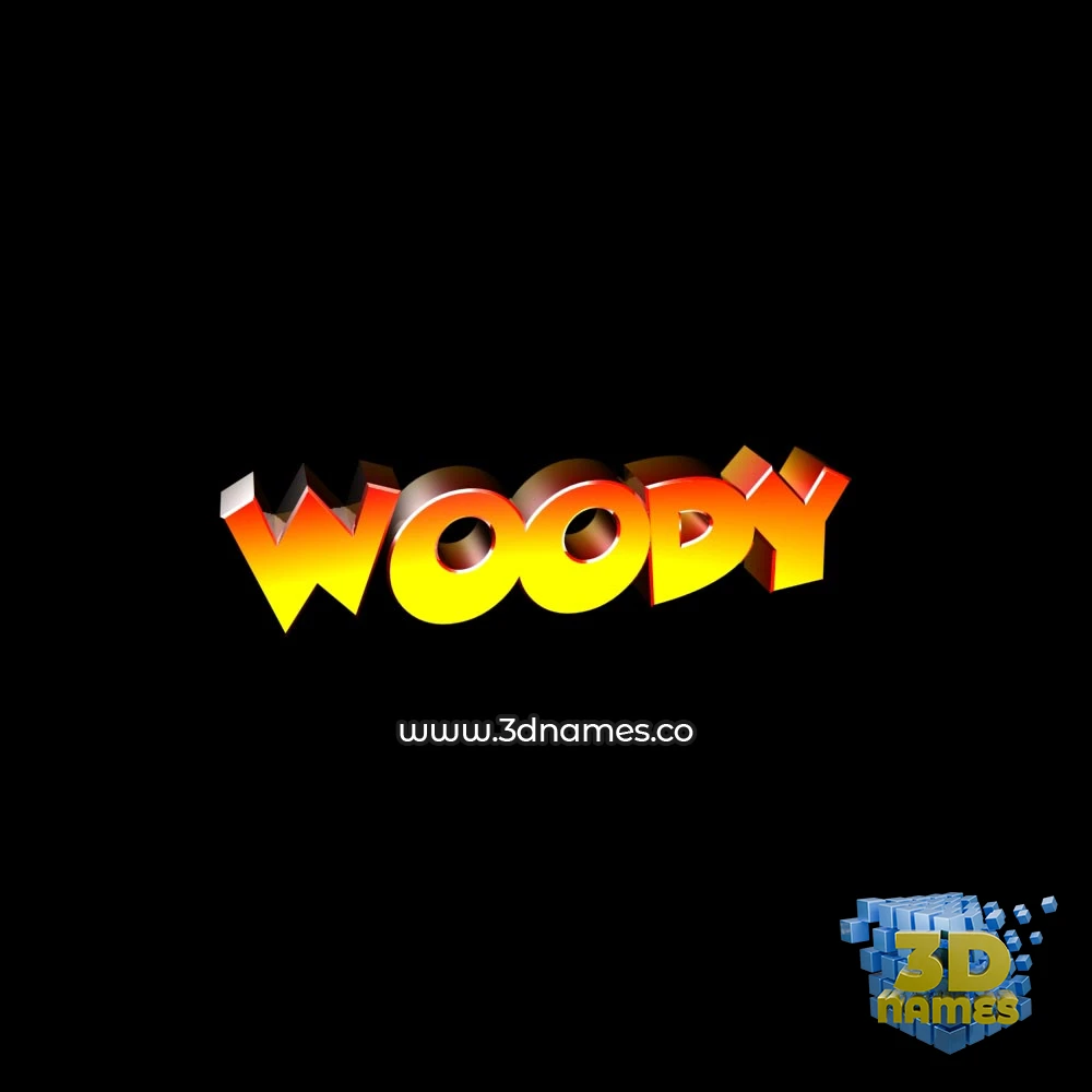 woody in Black Background style - 3D name wallpaper