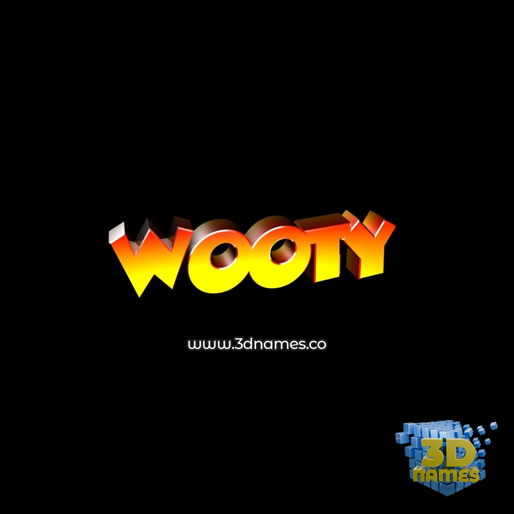wooty in Black Background style - 3D name wallpaper