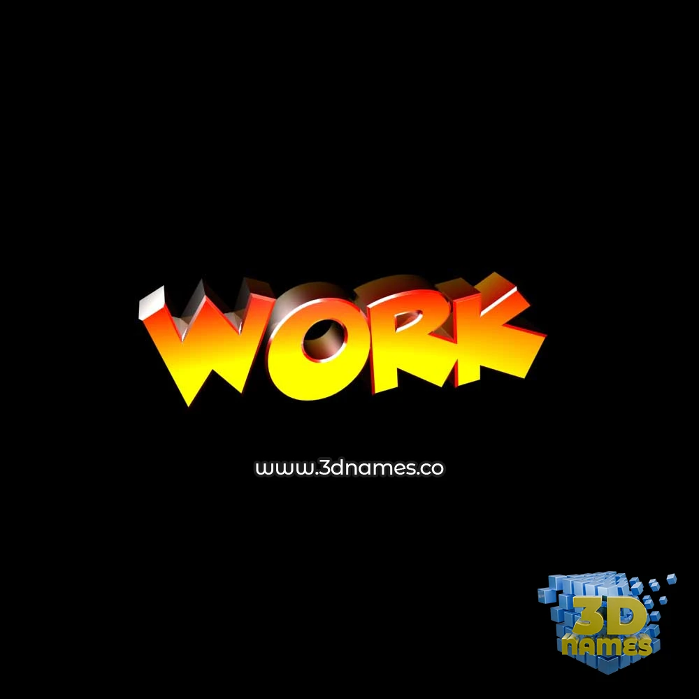 work in Black Background style - 3D name wallpaper