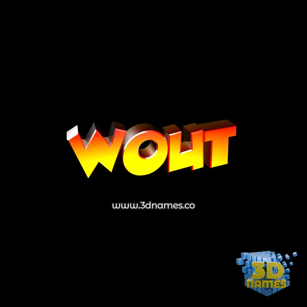 wout in Black Background style - 3D name wallpaper