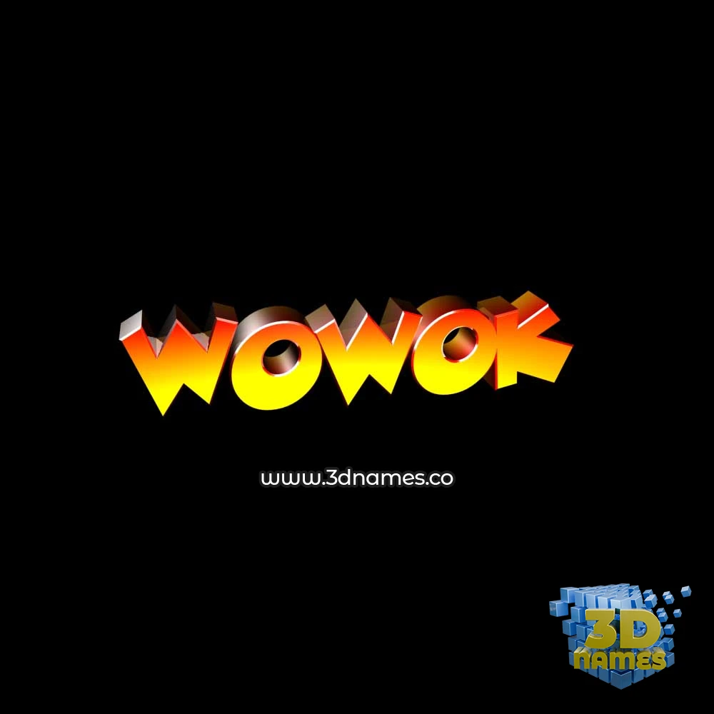 wowok in Black Background style - 3D name wallpaper