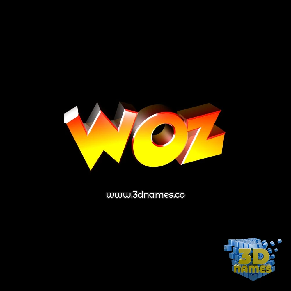 woz in Black Background style - 3D name wallpaper