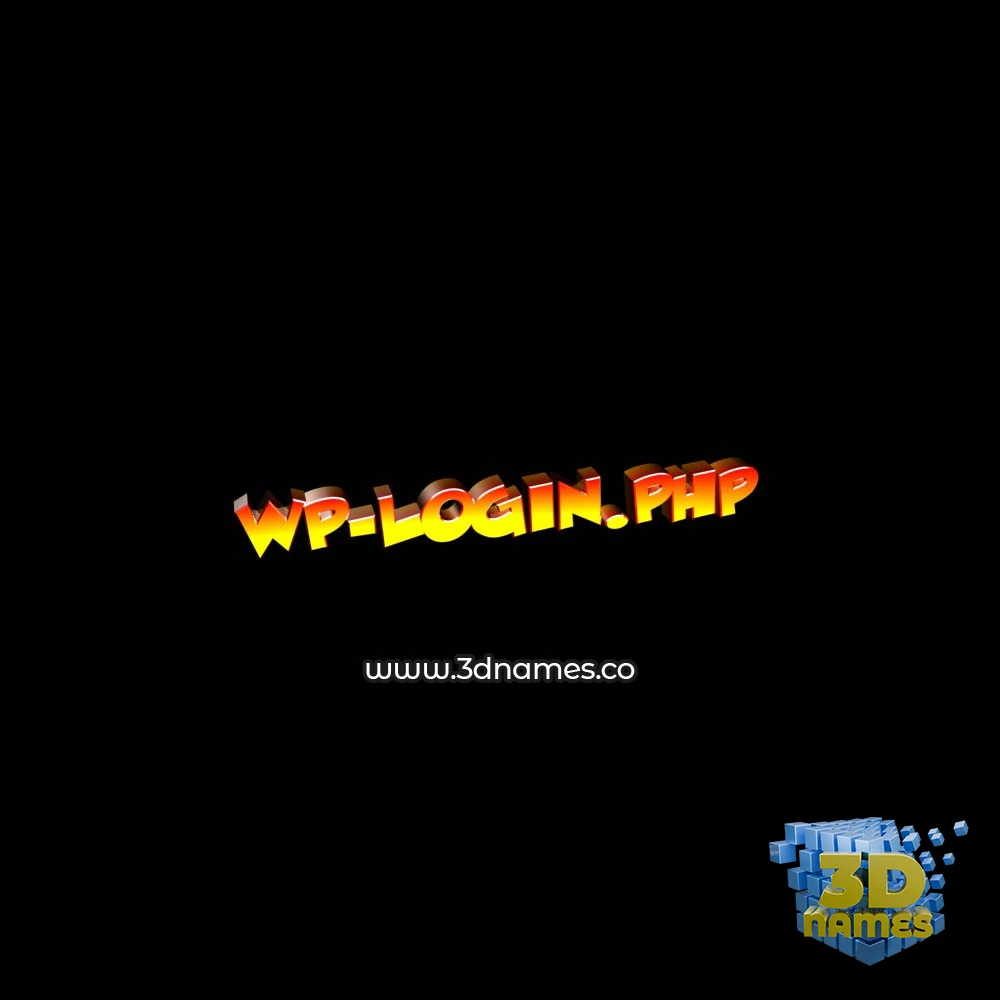 wp-login.php in Black Background style - 3D name wallpaper