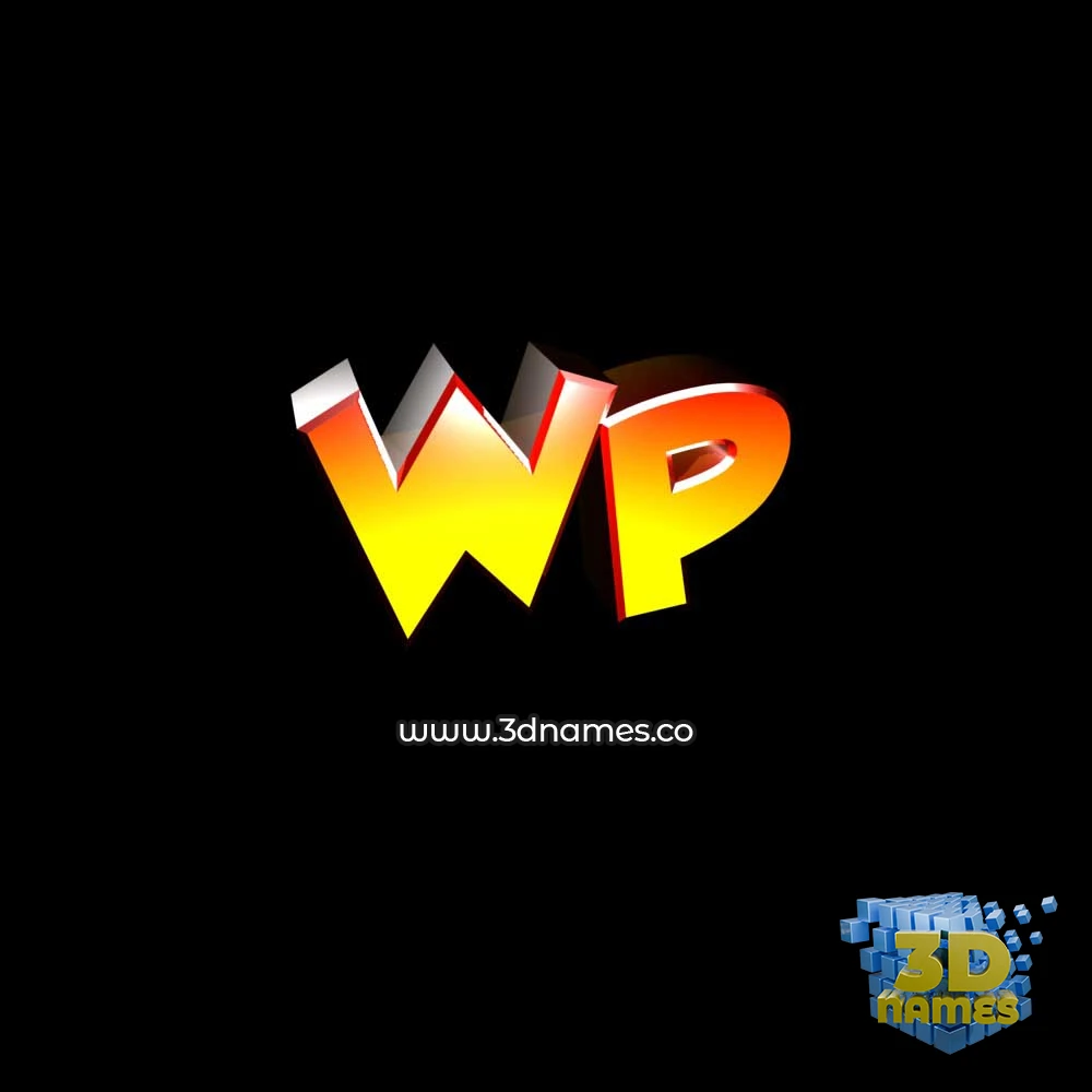 wp in Black Background style - 3D name wallpaper