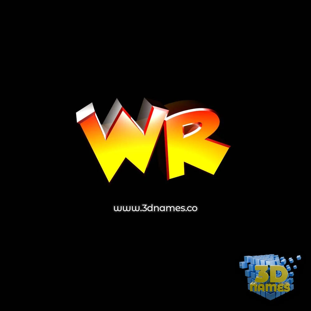wr in Black Background style - 3D name wallpaper