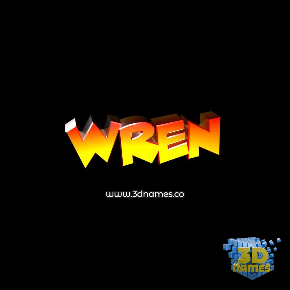 wren in Black Background style - 3D name wallpaper