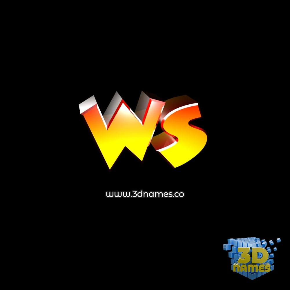 ws in Black Background style - 3D name wallpaper