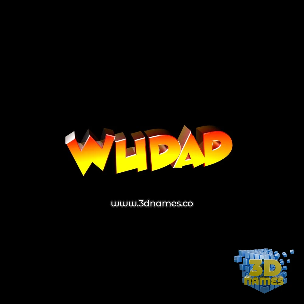 wudad in Black Background style - 3D name wallpaper