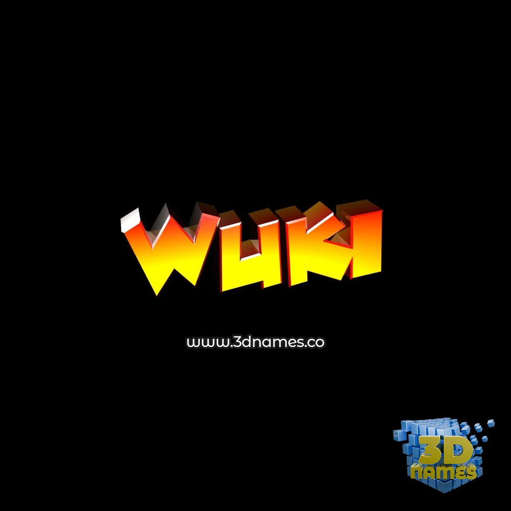 wuki in Black Background style - 3D name wallpaper