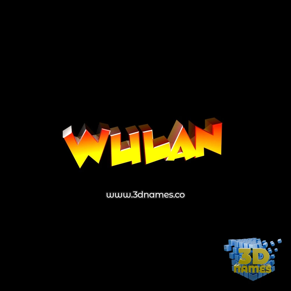 wulan in Black Background style - 3D name wallpaper