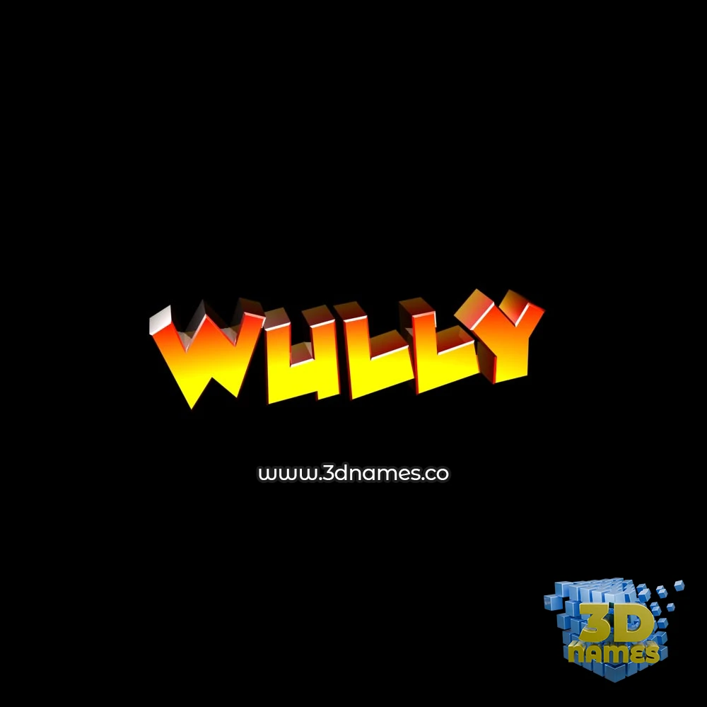 wully in Black Background style - 3D name wallpaper