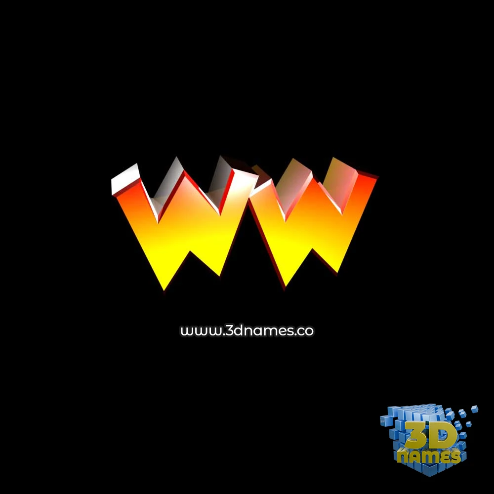 ww in Black Background style - 3D name wallpaper