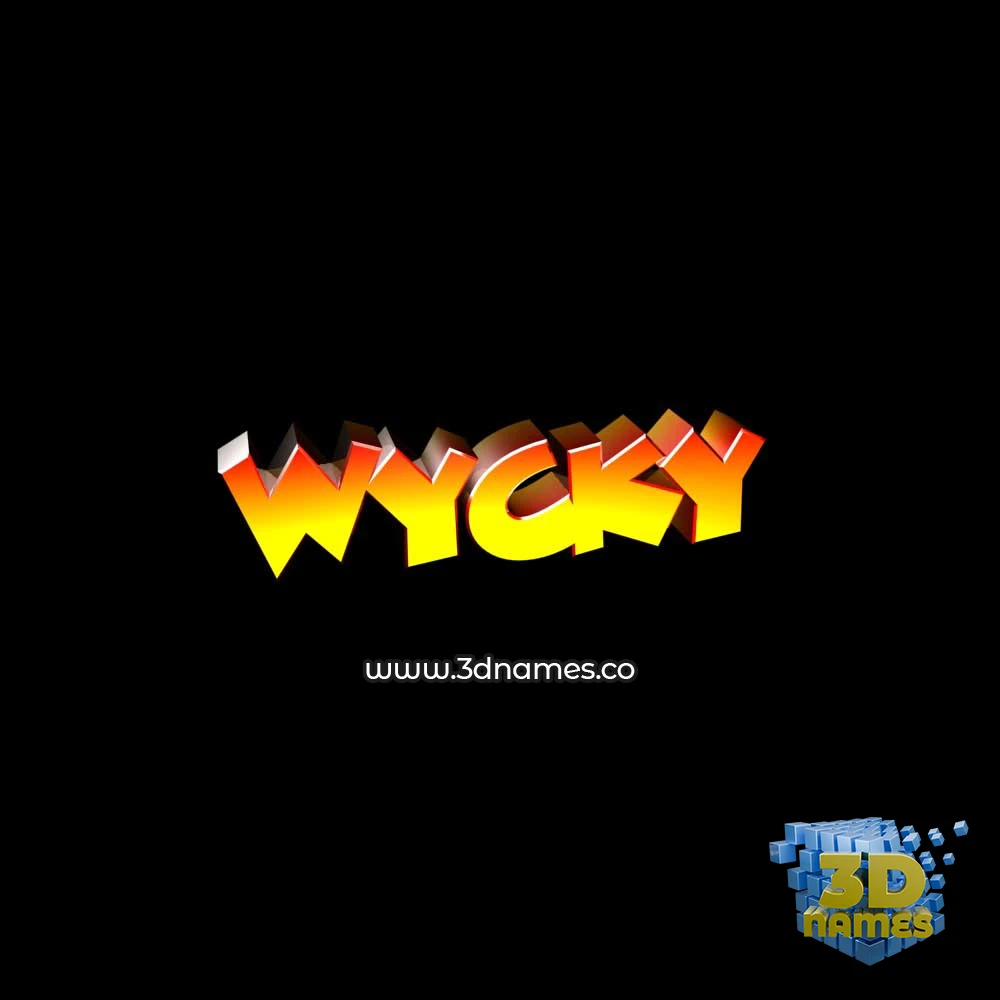 wycky in Black Background style - 3D name wallpaper