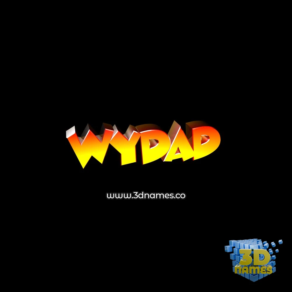 wydad in Black Background style - 3D name wallpaper