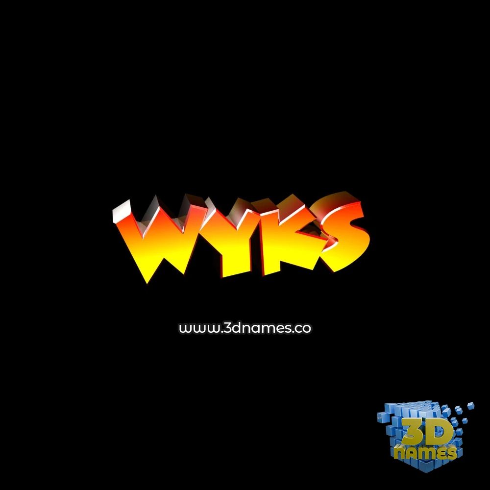 wyks in Black Background style - 3D name wallpaper