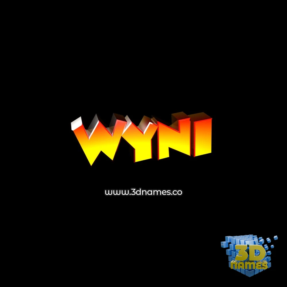 wyni in Black Background style - 3D name wallpaper