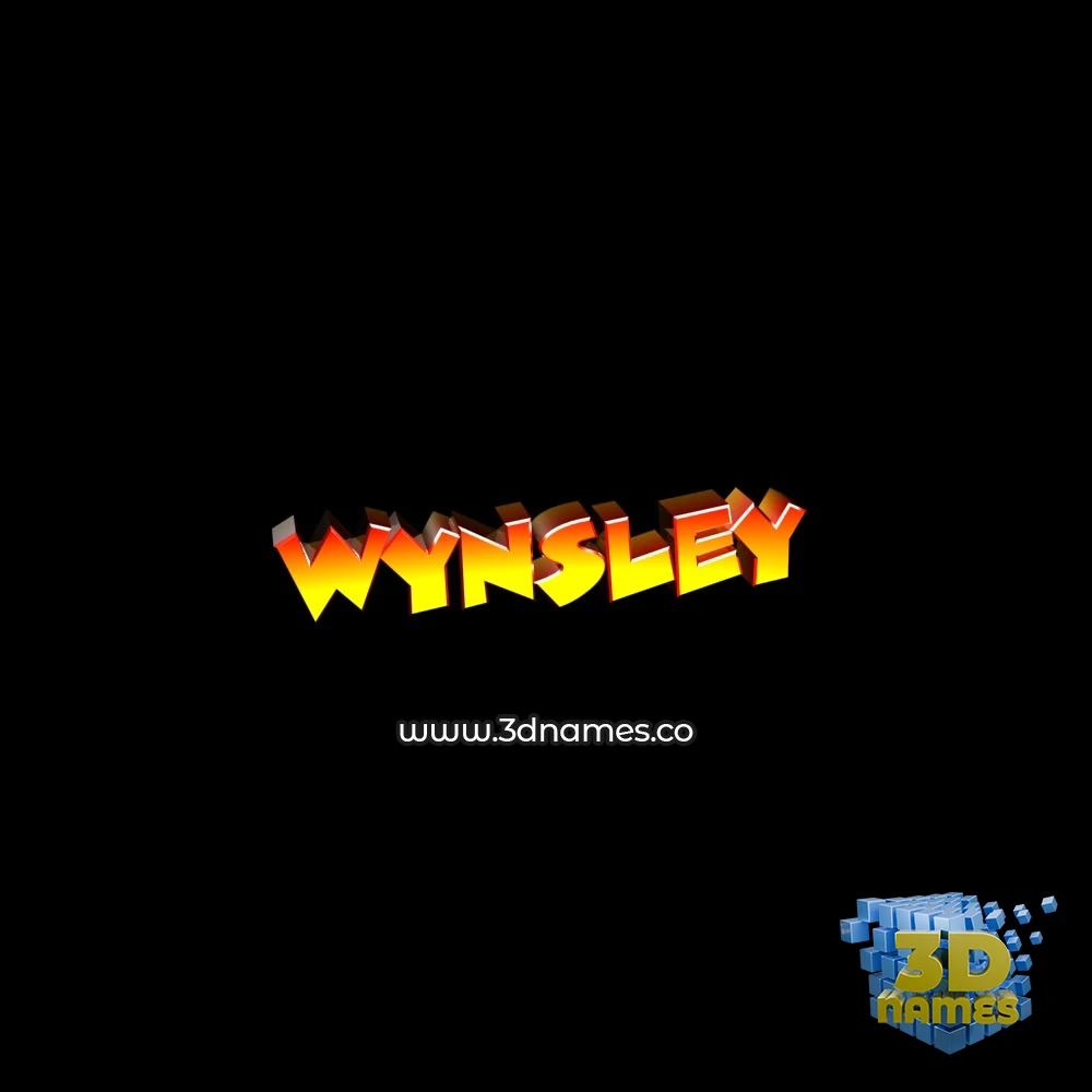 wynsley in Black Background style - 3D name wallpaper