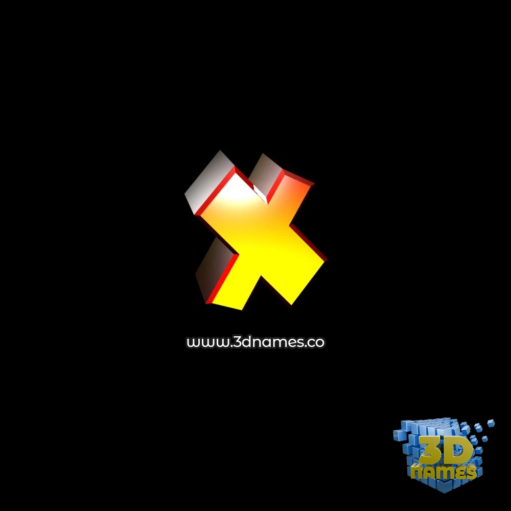 x in Black Background style - 3D name wallpaper