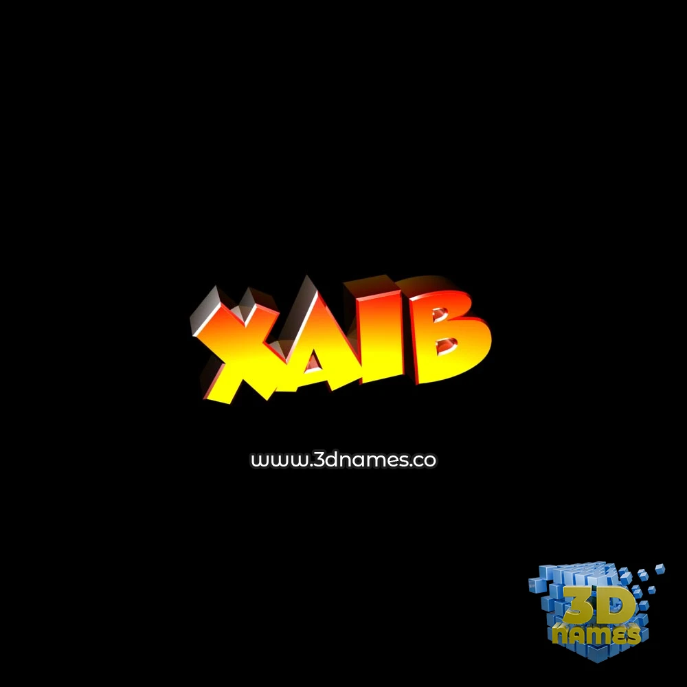xaib in Black Background style - 3D name wallpaper
