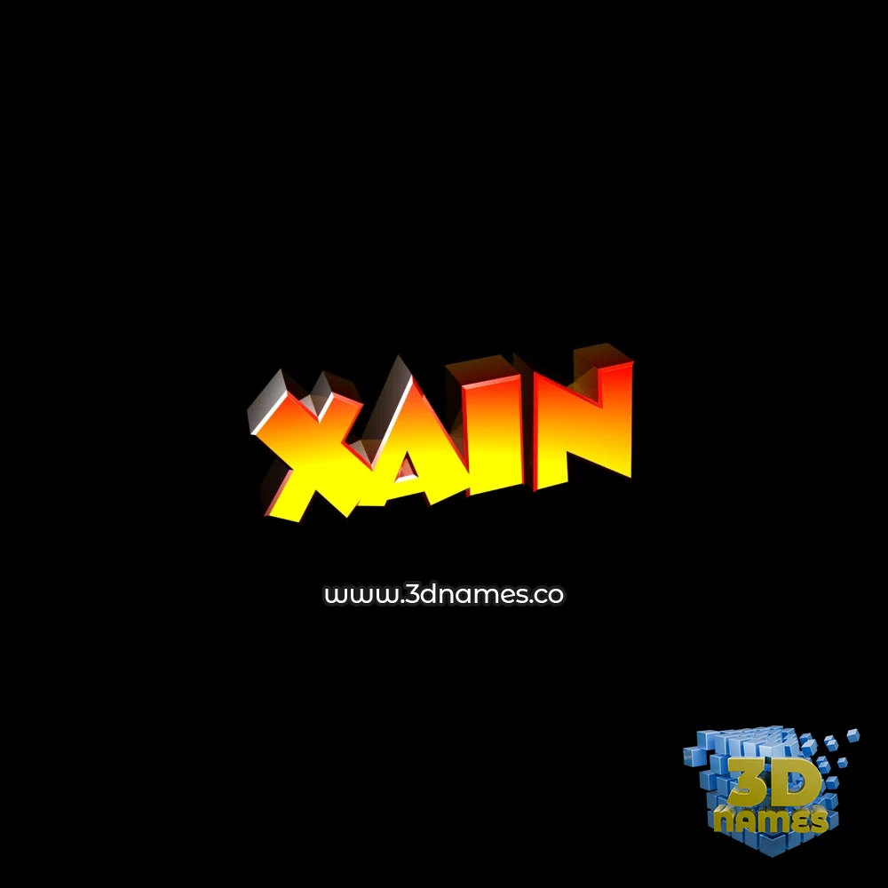 xain in Black Background style - 3D name wallpaper