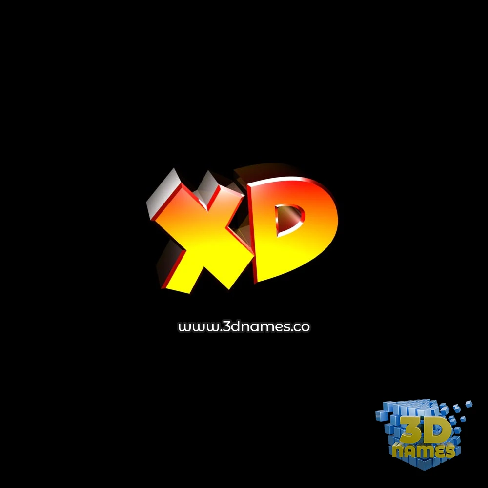xd in Black Background style - 3D name wallpaper