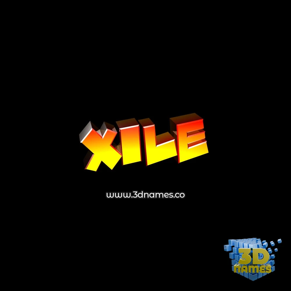 xile in Black Background style - 3D name wallpaper