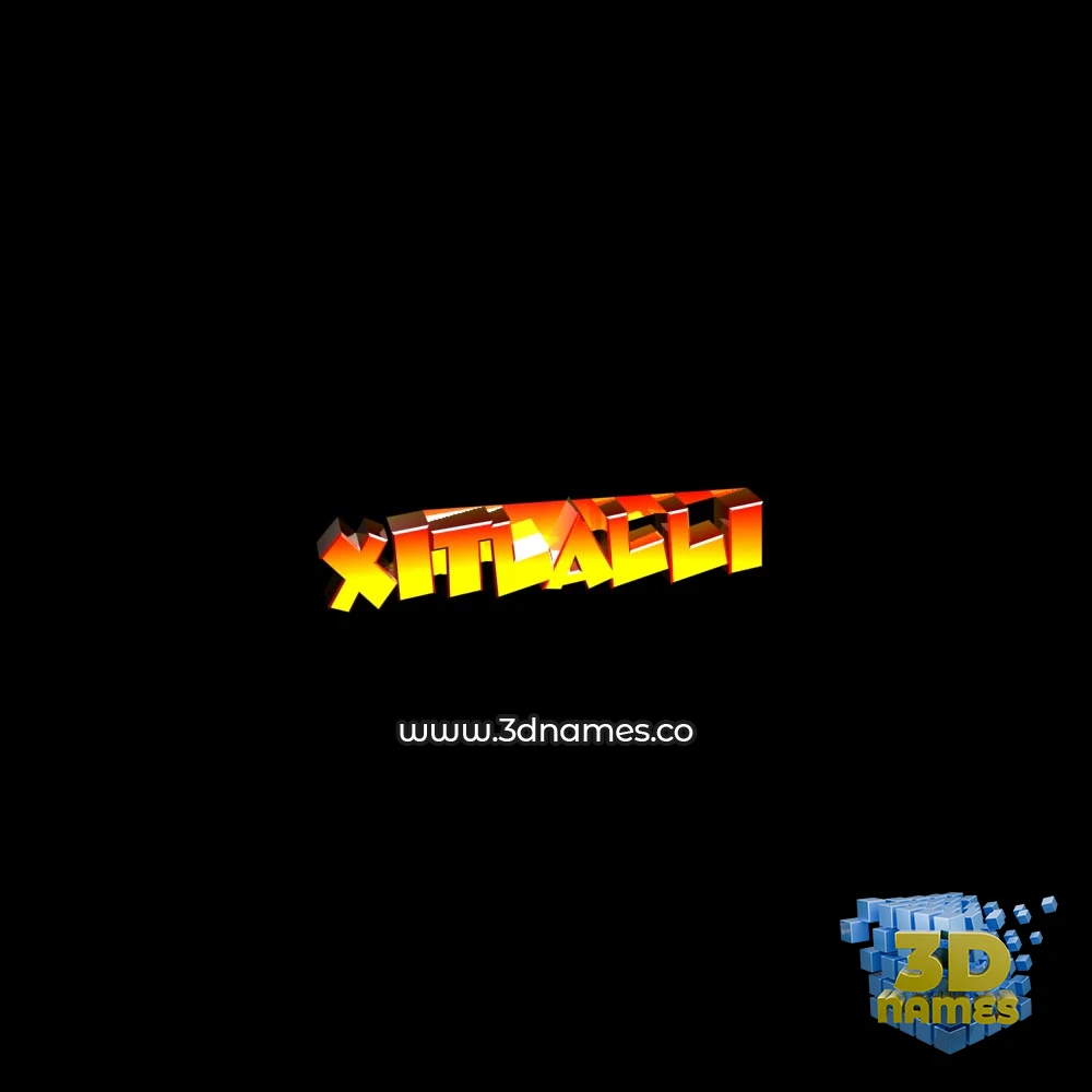 xitlalli in Black Background style - 3D name wallpaper