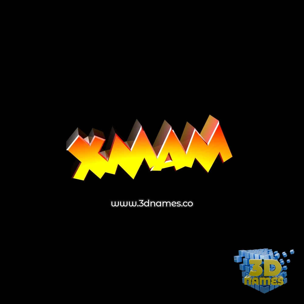 xmam in Black Background style - 3D name wallpaper