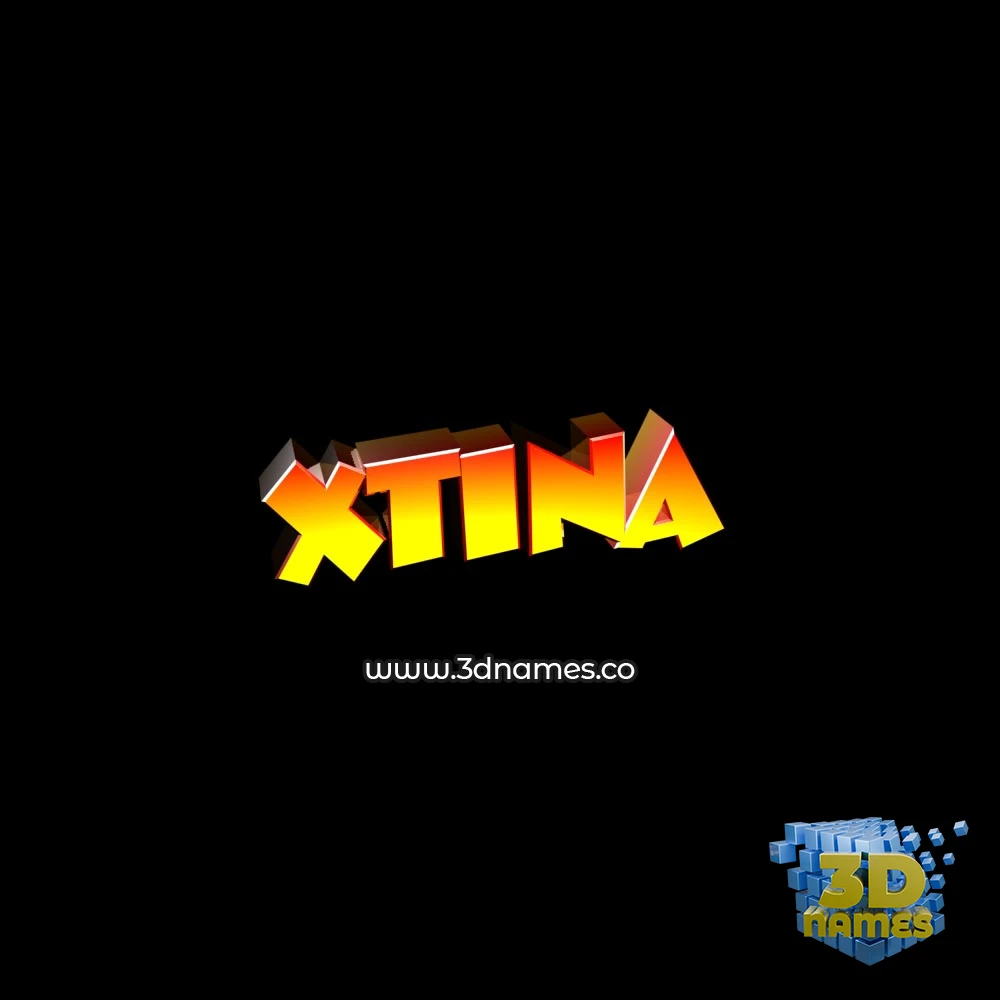 xtina in Black Background style - 3D name wallpaper