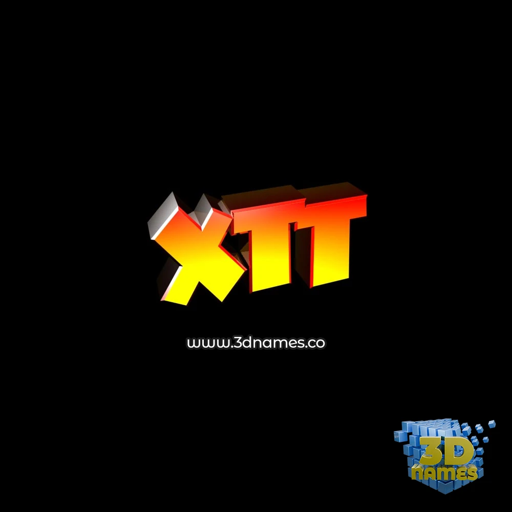 xtt in Black Background style - 3D name wallpaper
