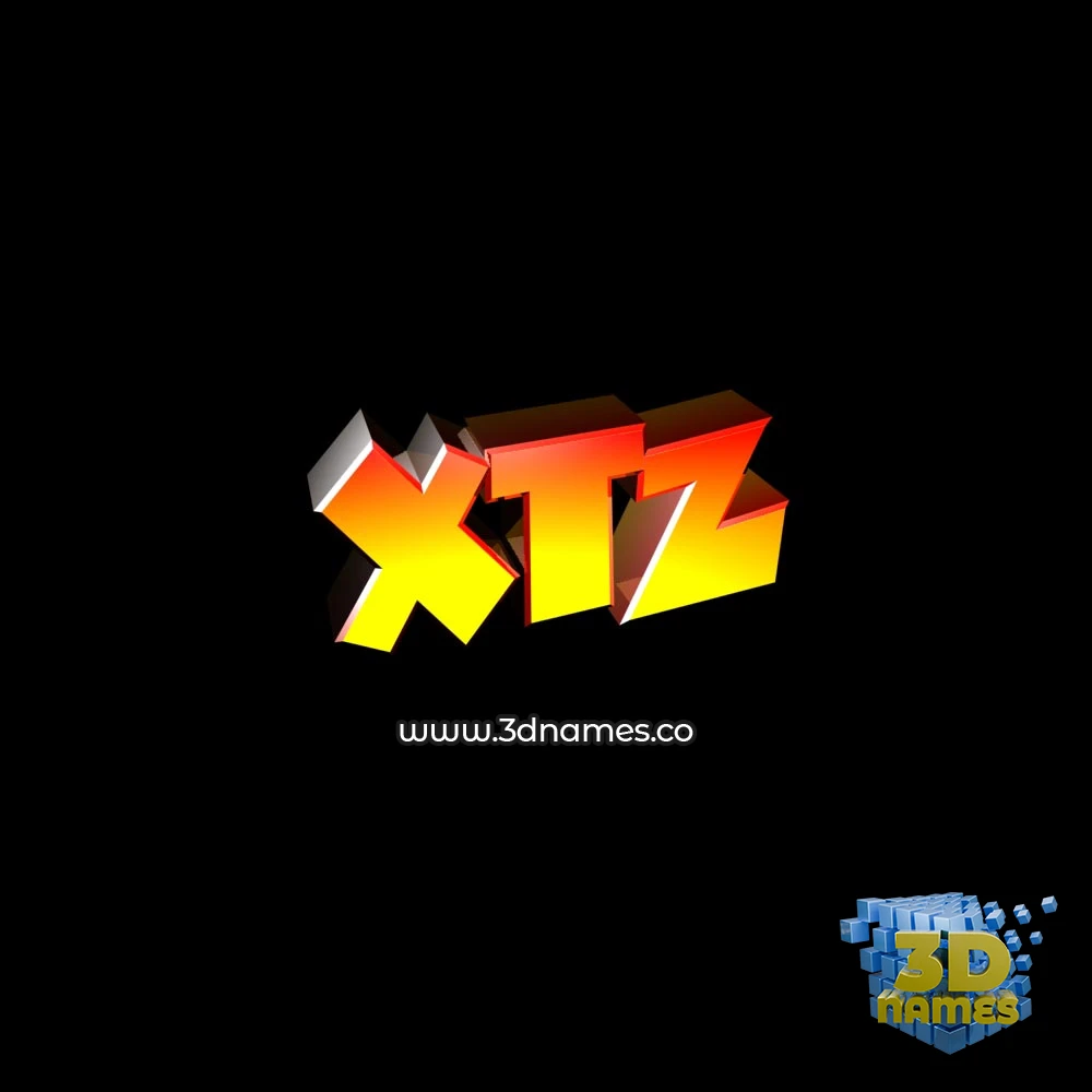 xtz in Black Background style - 3D name wallpaper