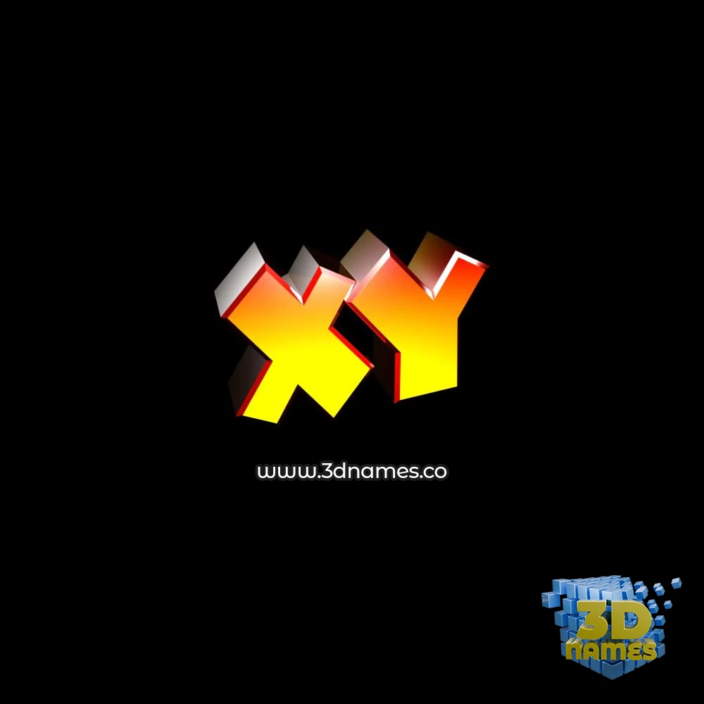 xy in Black Background style - 3D name wallpaper