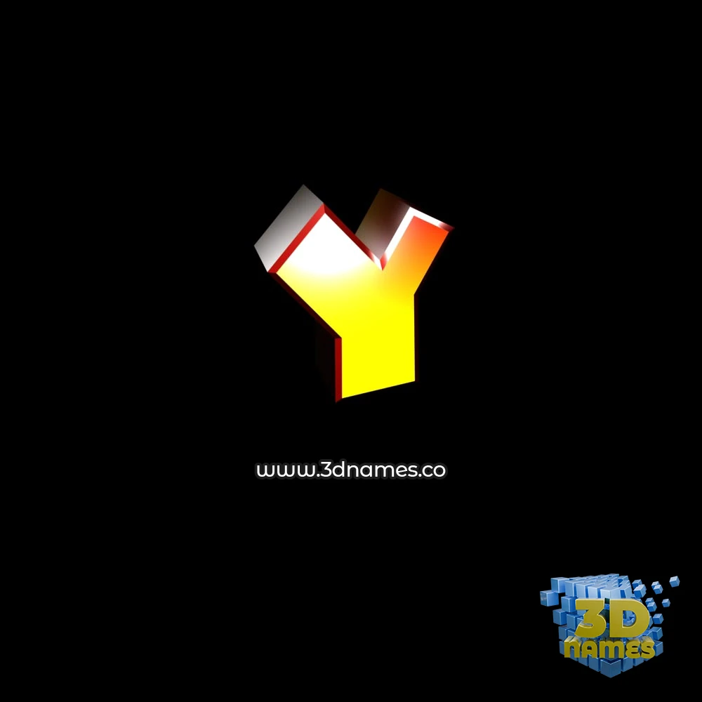 y in Black Background style - 3D name wallpaper