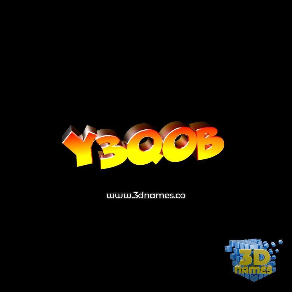 y3qob in Black Background style - 3D name wallpaper