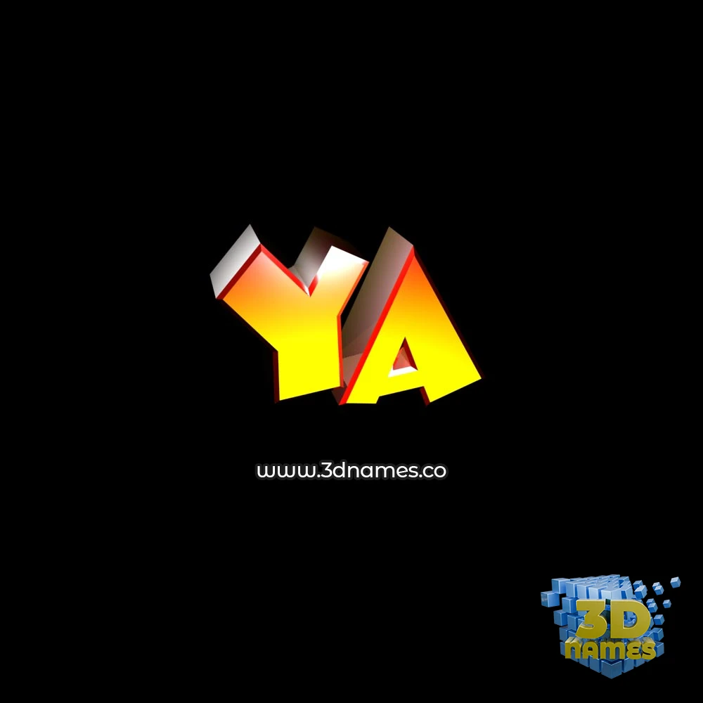 ya in Black Background style - 3D name wallpaper