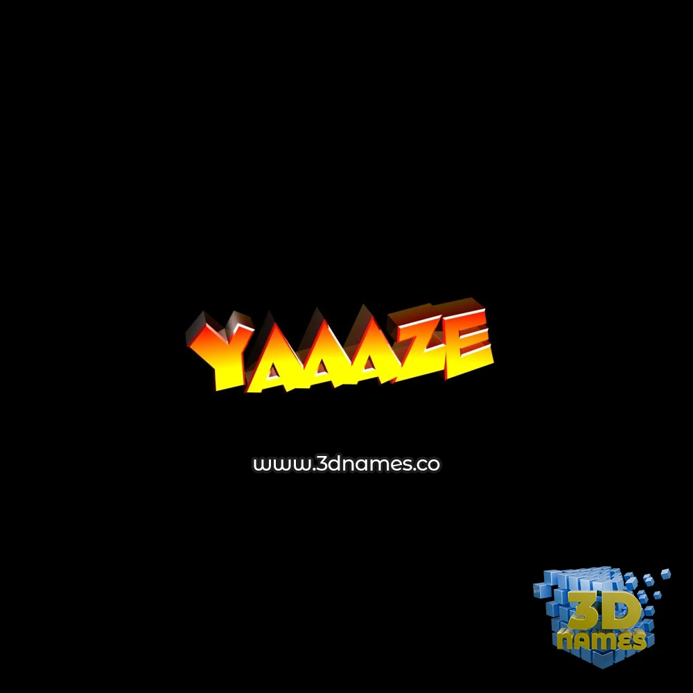 yaaaze in Black Background style - 3D name wallpaper