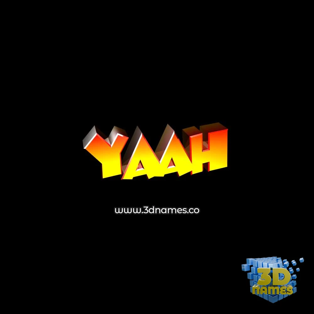 yaah in Black Background style - 3D name wallpaper