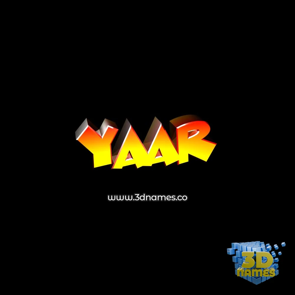 yaar in Black Background style - 3D name wallpaper