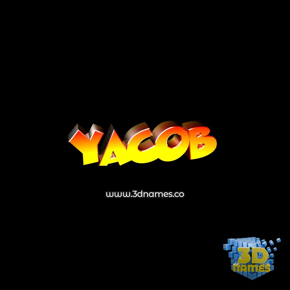 yacob in Black Background style - 3D name wallpaper