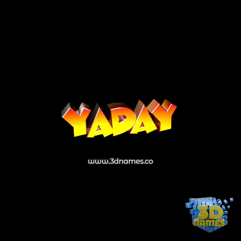yaday in Black Background style - 3D name wallpaper