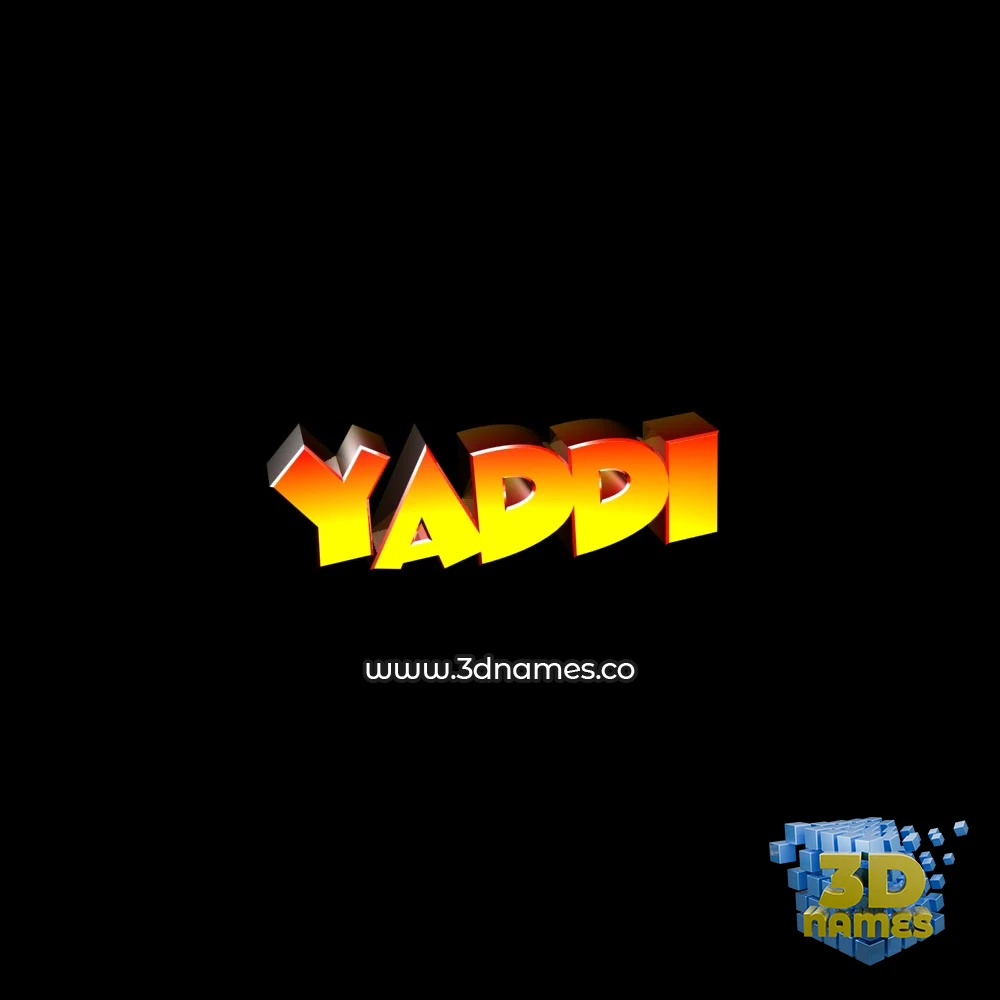 yaddi in Black Background style - 3D name wallpaper