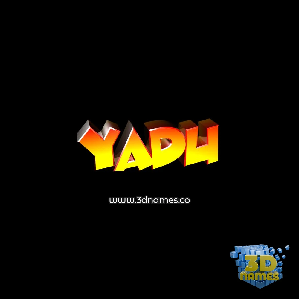 yadu in Black Background style - 3D name wallpaper