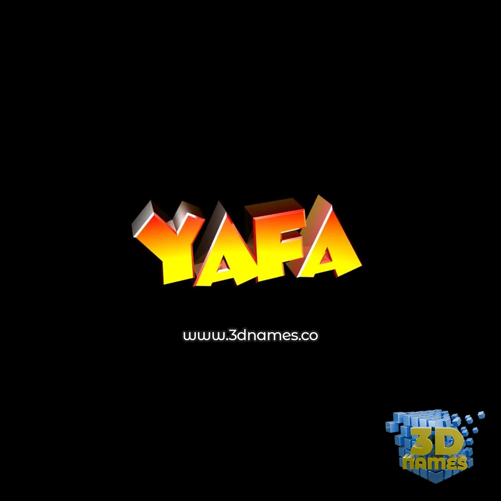 yafa in Black Background style - 3D name wallpaper