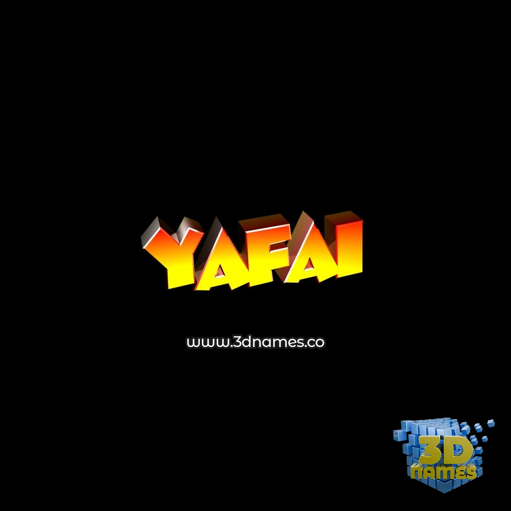 yafai in Black Background style - 3D name wallpaper