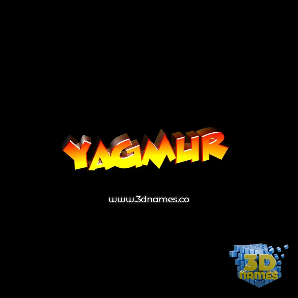 yagmur in Black Background style - 3D name wallpaper