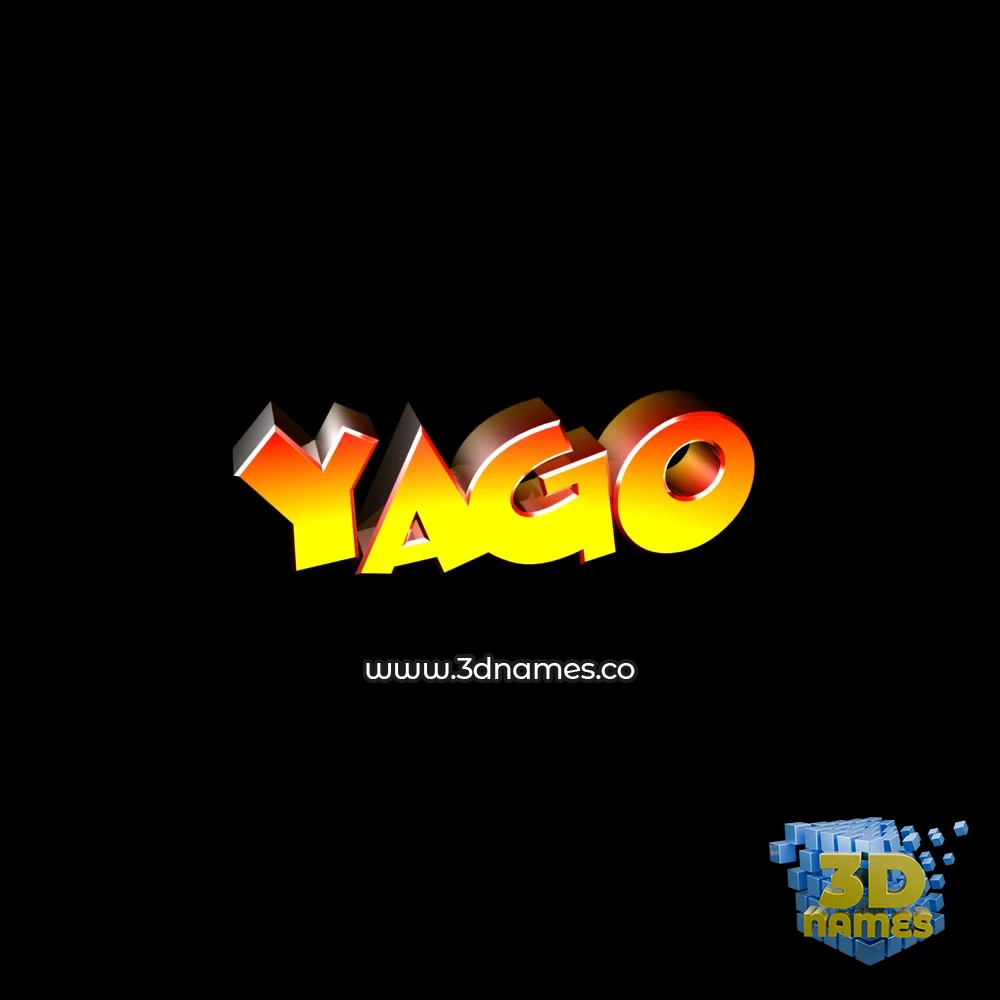 yago in Black Background style - 3D name wallpaper