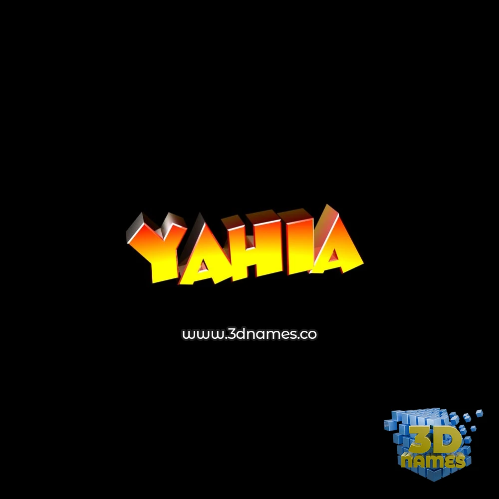 yahia in Black Background style - 3D name wallpaper
