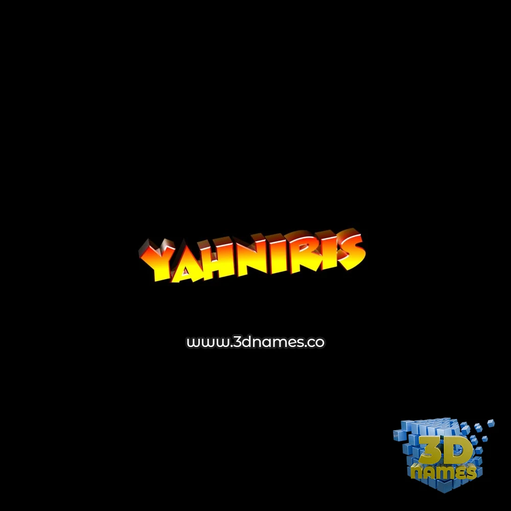 yahniris in Black Background style - 3D name wallpaper