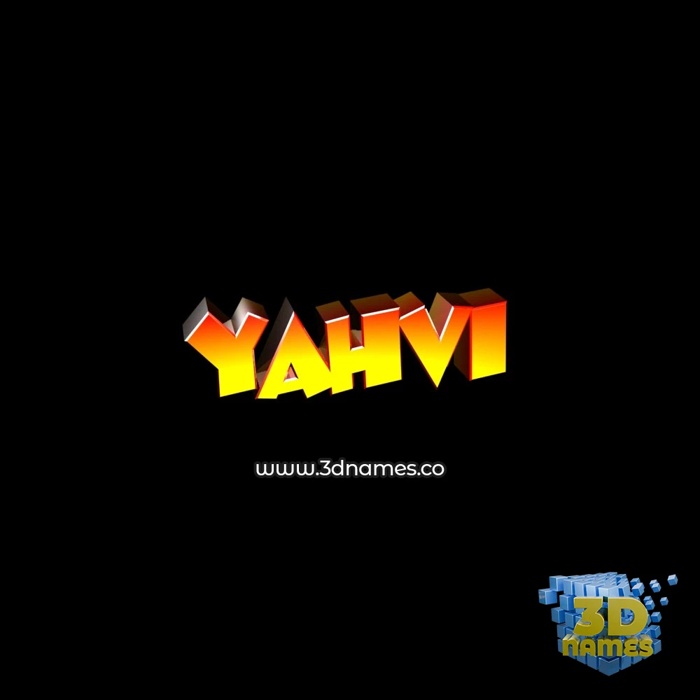 yahvi in Black Background style - 3D name wallpaper