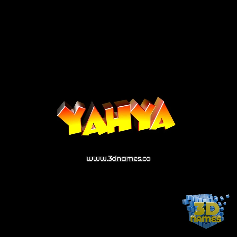 yahya in Black Background style - 3D name wallpaper
